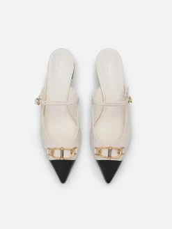 Jean Leather Heel Mules<PEDRO Discount