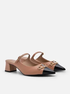 Jean Leather Heel Mules<PEDRO New