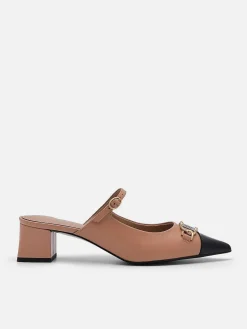 Jean Leather Heel Mules<PEDRO New