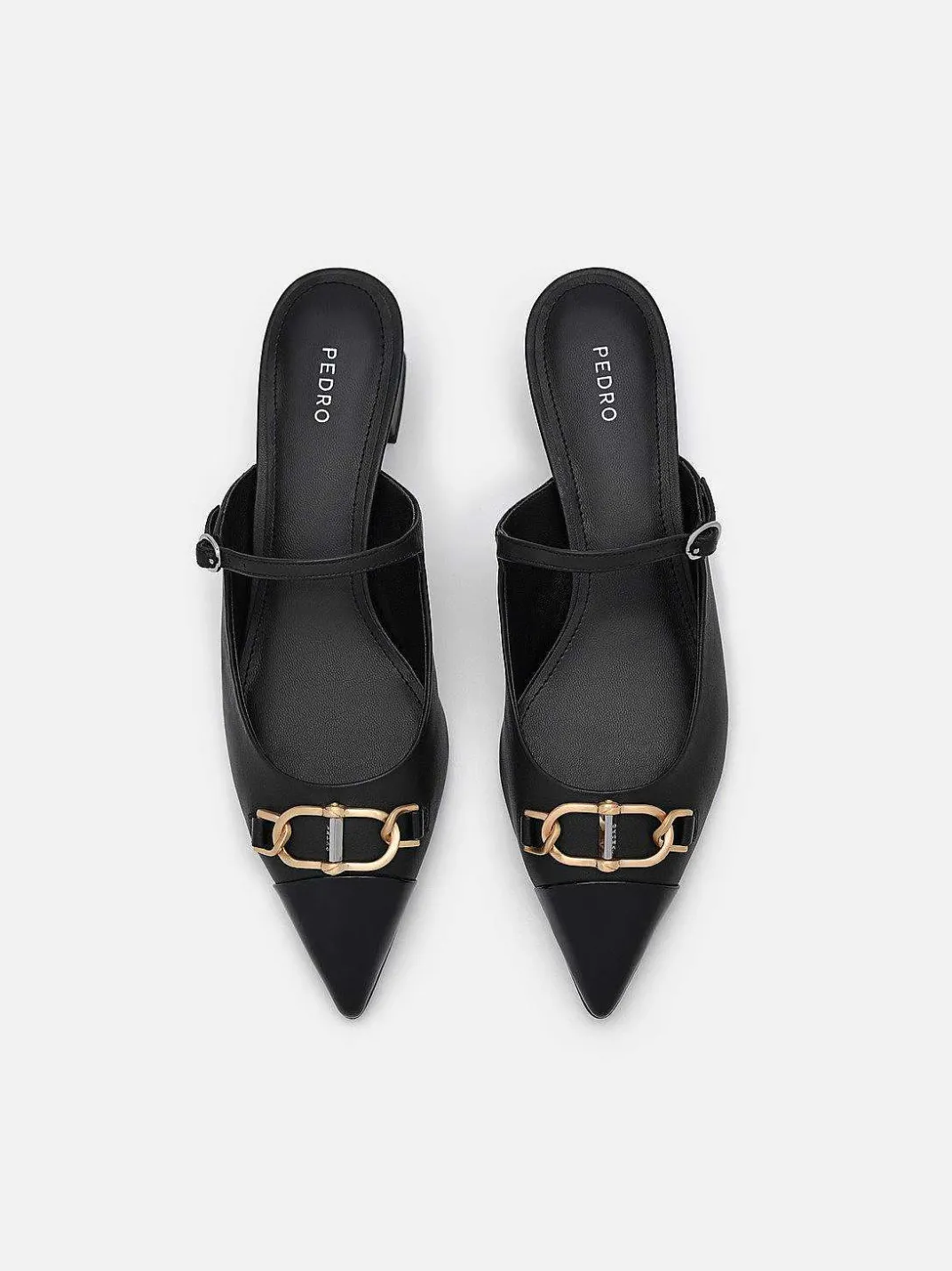 Jean Leather Heel Mules<PEDRO Discount