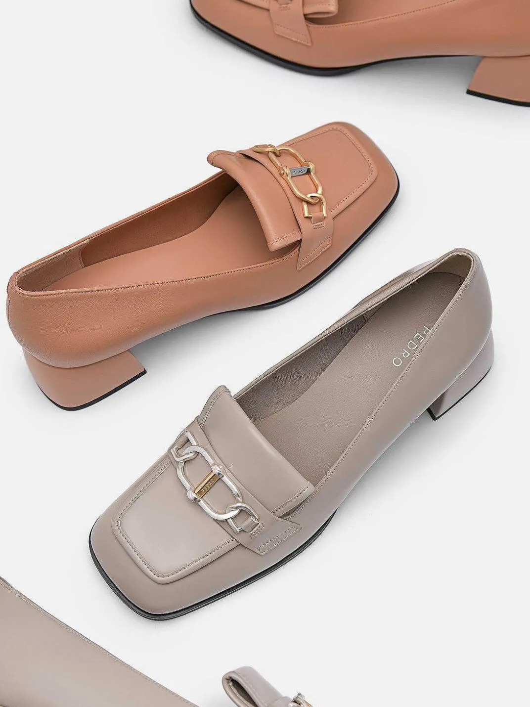 Jean Leather Heel Pumps<PEDRO New