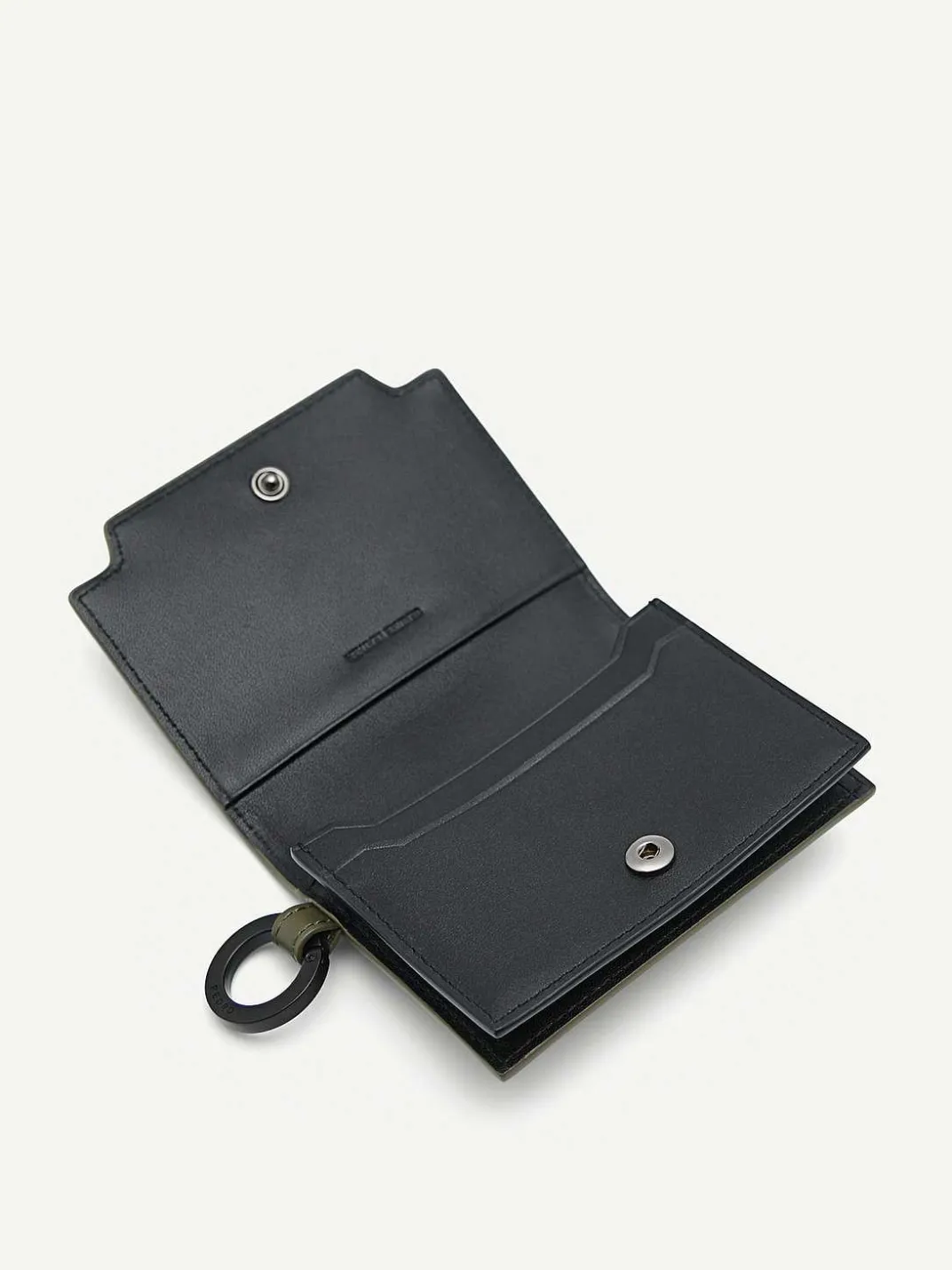 Leather Bi-Fold Card Holder With Key Ring<PEDRO Clearance