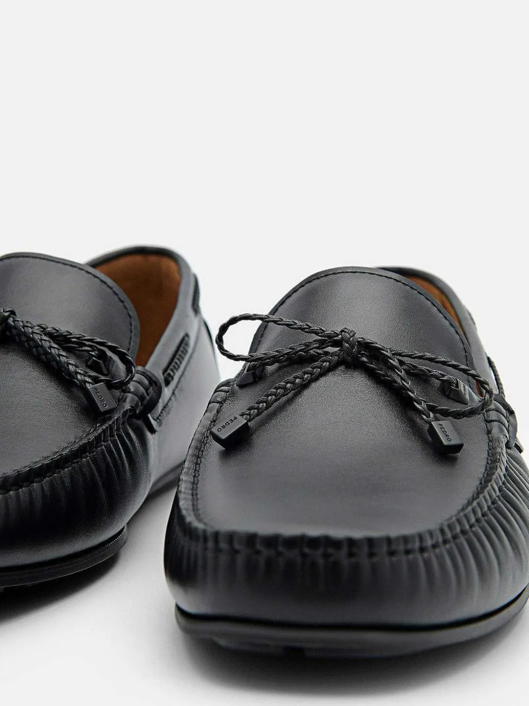 Leather Bow Driving Shoes<PEDRO