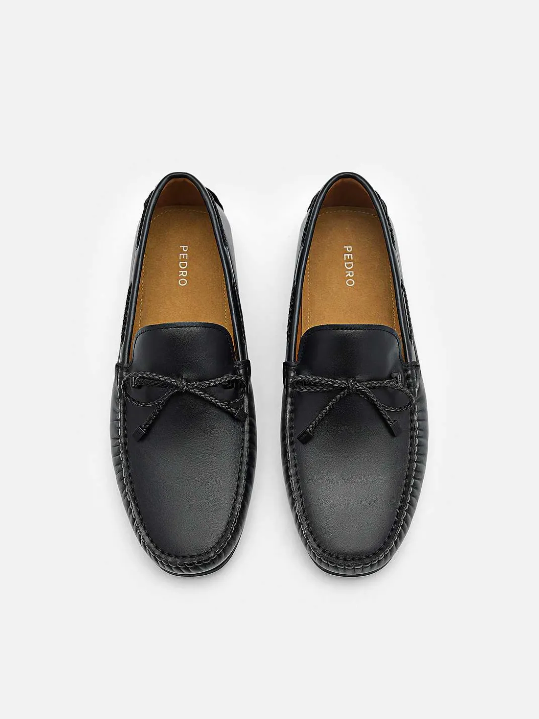 Leather Bow Driving Shoes<PEDRO