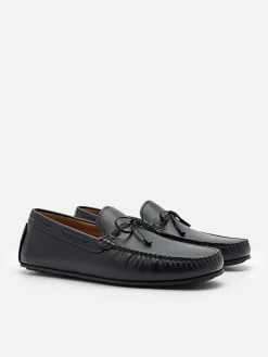 Leather Bow Driving Shoes<PEDRO