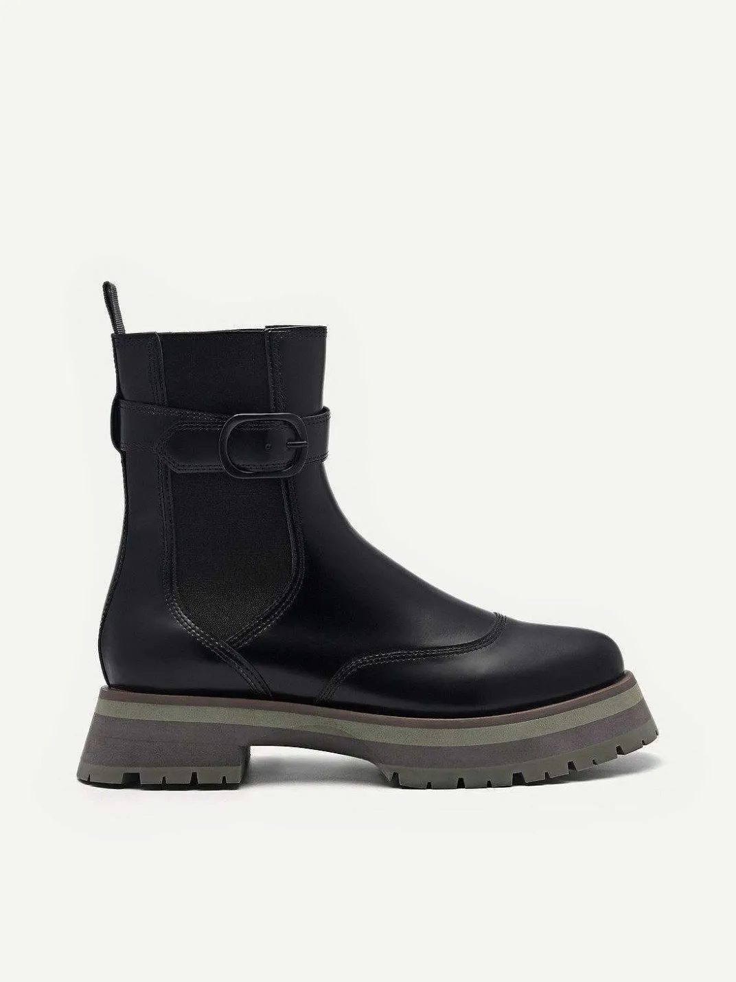 Leather Buckled Chelsea Boots<PEDRO
