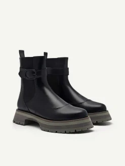 Leather Buckled Chelsea Boots<PEDRO