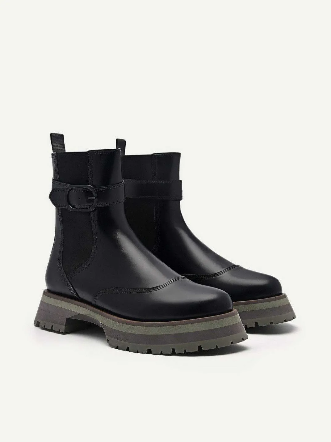 Leather Buckled Chelsea Boots<PEDRO