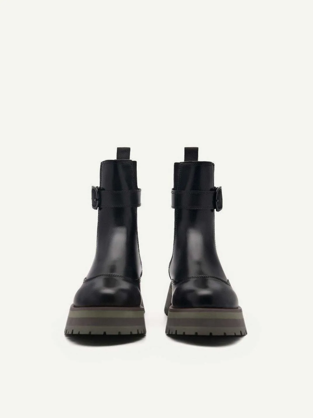 Leather Buckled Chelsea Boots<PEDRO