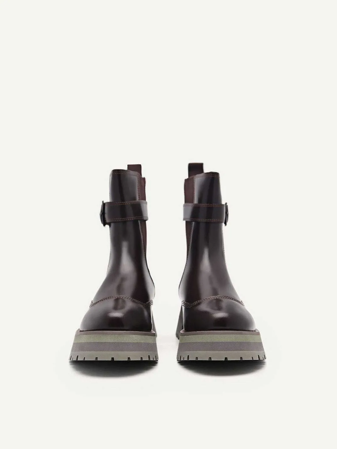 Leather Buckled Chelsea Boots<PEDRO