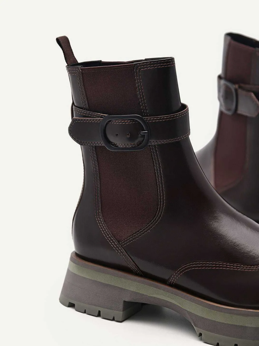 Leather Buckled Chelsea Boots<PEDRO