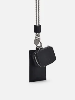 Leather Lanyard With Card Holder<PEDRO Discount