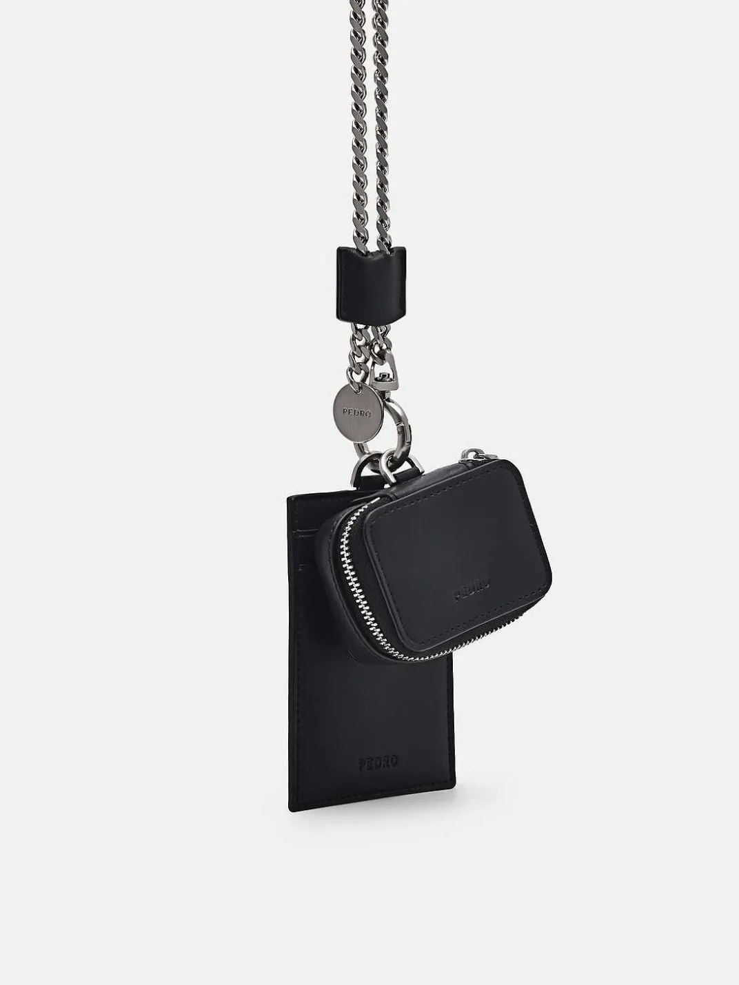 Leather Lanyard With Card Holder<PEDRO Discount