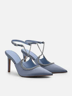 Lia Satin Heel Pumps<PEDRO Hot