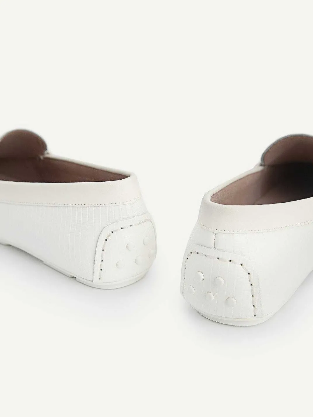 Lizard-Effect Leather Bow Driving Shoes<PEDRO New
