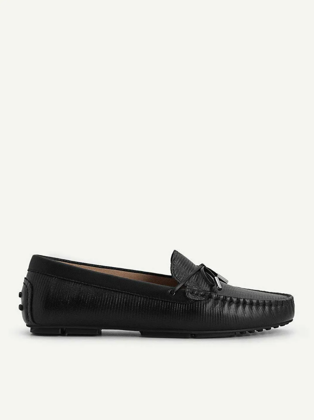 Lizard-Effect Leather Bow Driving Shoes<PEDRO Outlet