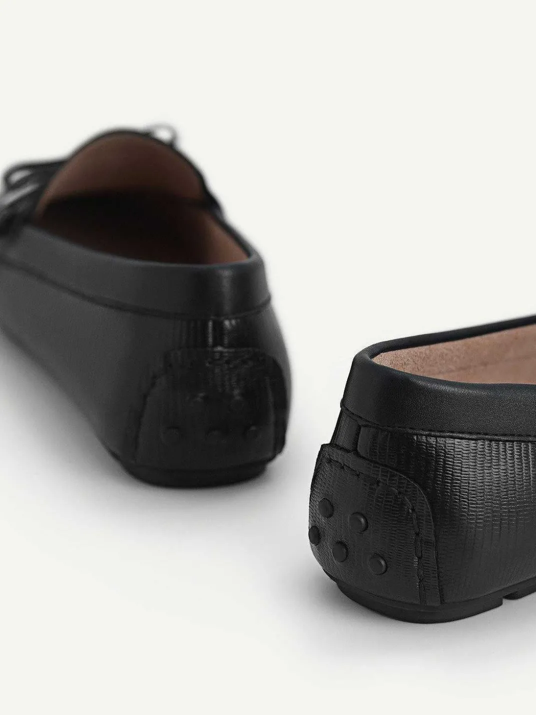 Lizard-Effect Leather Bow Driving Shoes<PEDRO Outlet