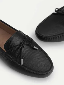 Lizard-Effect Leather Bow Driving Shoes<PEDRO Outlet