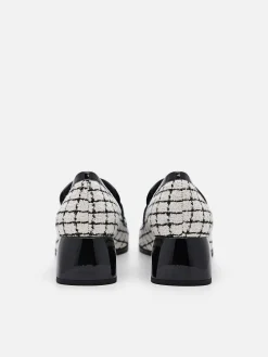 Maggie Leather Tweed Loafers<PEDRO New