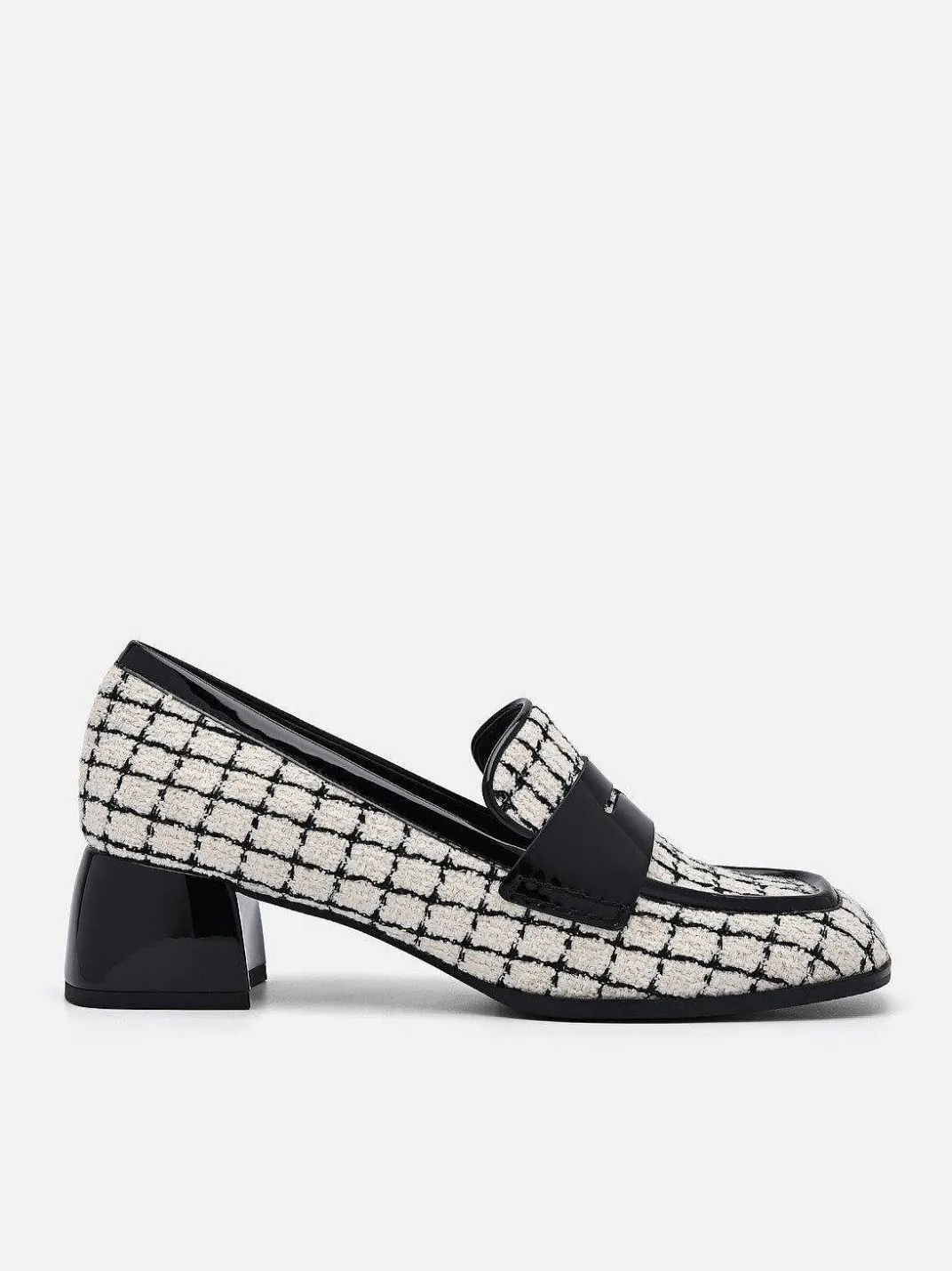 Maggie Leather Tweed Loafers<PEDRO New