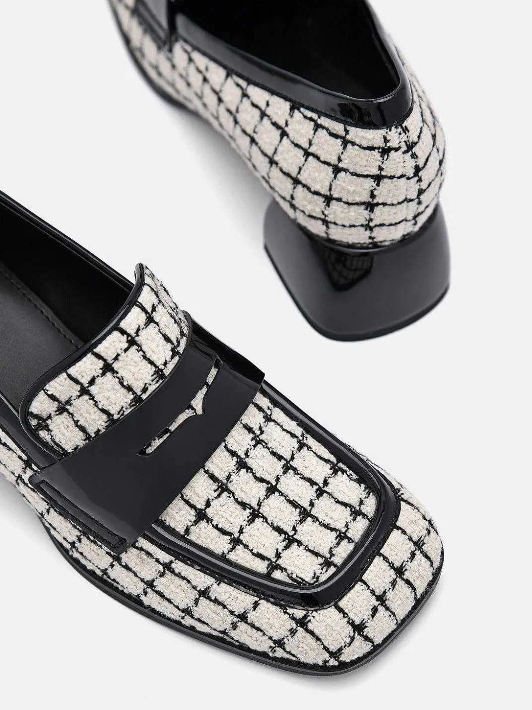 Maggie Leather Tweed Loafers<PEDRO New
