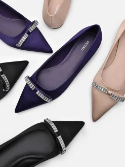 Mindy Satin Ballet Flats<PEDRO Online