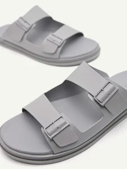 Monochrome Double Strap Slide Sandals<PEDRO New