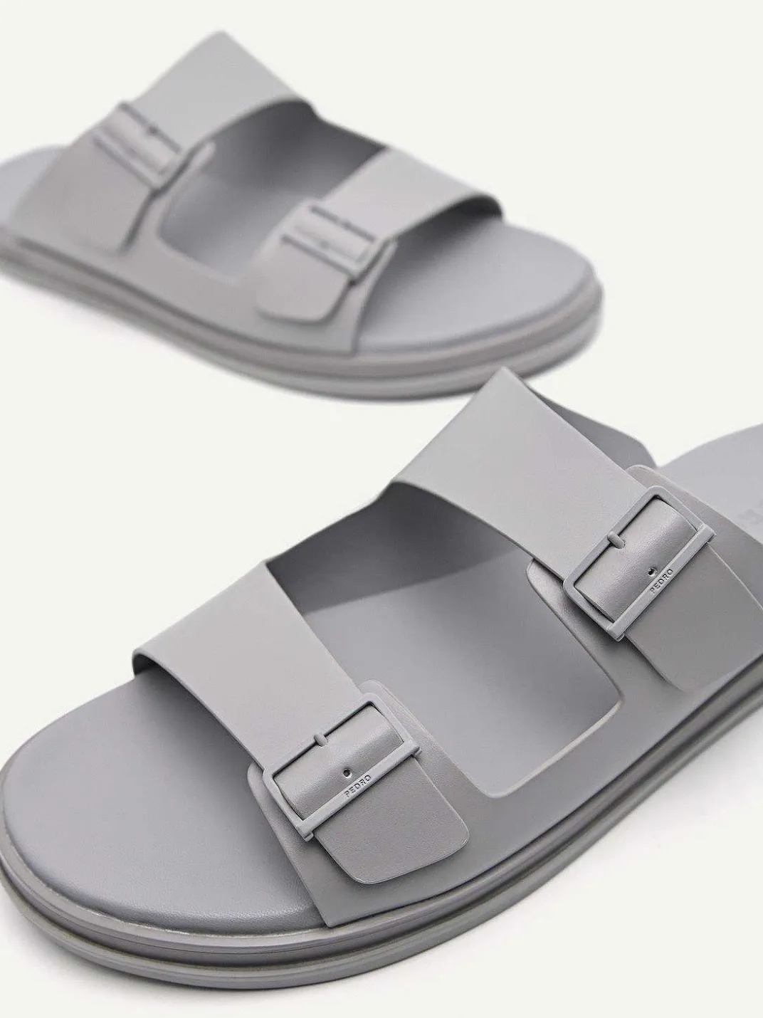 Monochrome Double Strap Slide Sandals<PEDRO New
