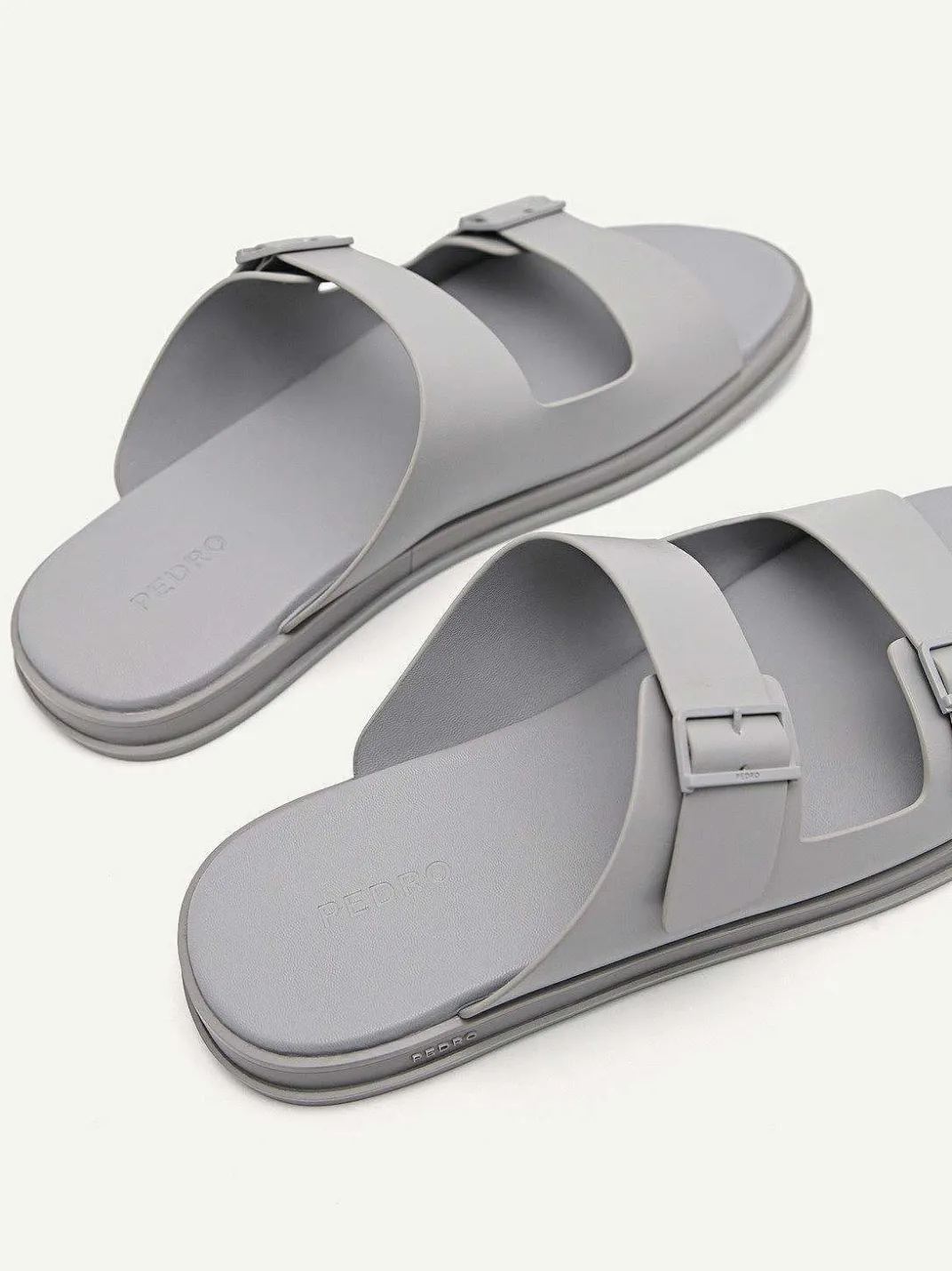 Monochrome Double Strap Slide Sandals<PEDRO New