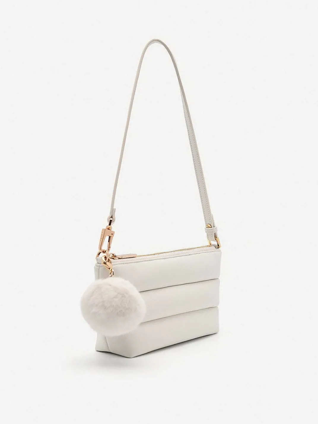 Padded Pouch With Fur Charm<PEDRO Hot