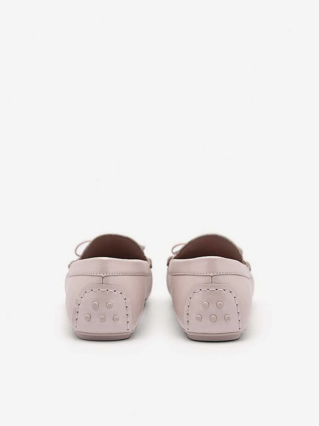 Pearlized Calf Leather Bow Driving Shoes<PEDRO Sale