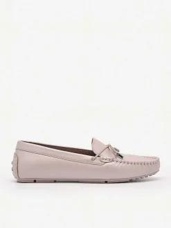 Pearlized Calf Leather Bow Driving Shoes<PEDRO Sale