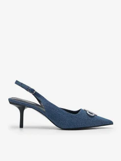Icon Denim Pointed Slingback Pumps<PEDRO Best