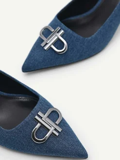 Icon Denim Pointed Slingback Pumps<PEDRO Best