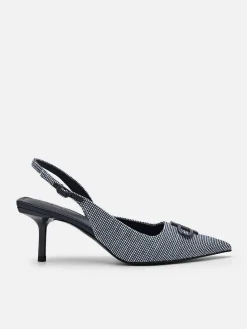 Icon Fabric Pointed Slingback Pumps<PEDRO New