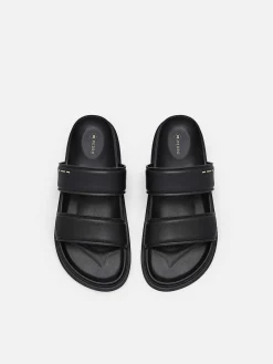 Re Recycled Leather Slide Sandals<PEDRO New