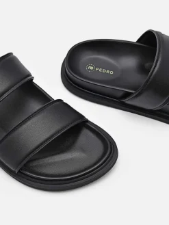Re Recycled Leather Slide Sandals<PEDRO New