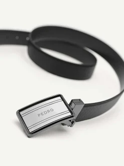 Reversible Embossed Leather Tang Belt<PEDRO