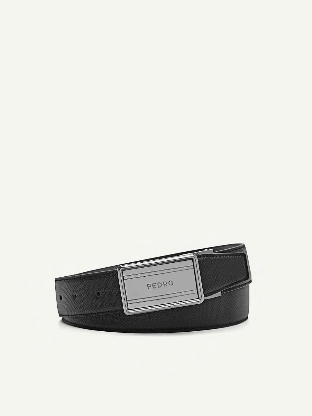 Reversible Embossed Leather Tang Belt<PEDRO
