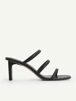 Strappy Heel Lizard-Effect Sandals<PEDRO New