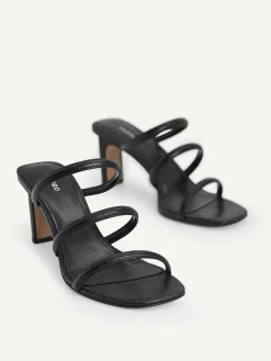 Strappy Heel Lizard-Effect Sandals<PEDRO New