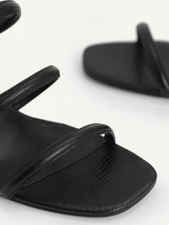 Strappy Heel Lizard-Effect Sandals<PEDRO New
