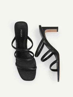 Strappy Heel Lizard-Effect Sandals<PEDRO New