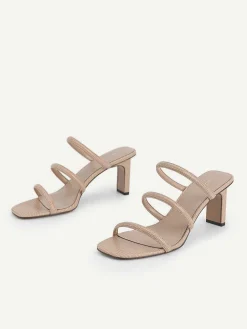 Strappy Heel Lizard-Effect Sandals<PEDRO