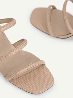 Strappy Heel Lizard-Effect Sandals<PEDRO