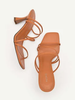 Strappy Heel Sandals - Orange<PEDRO Outlet