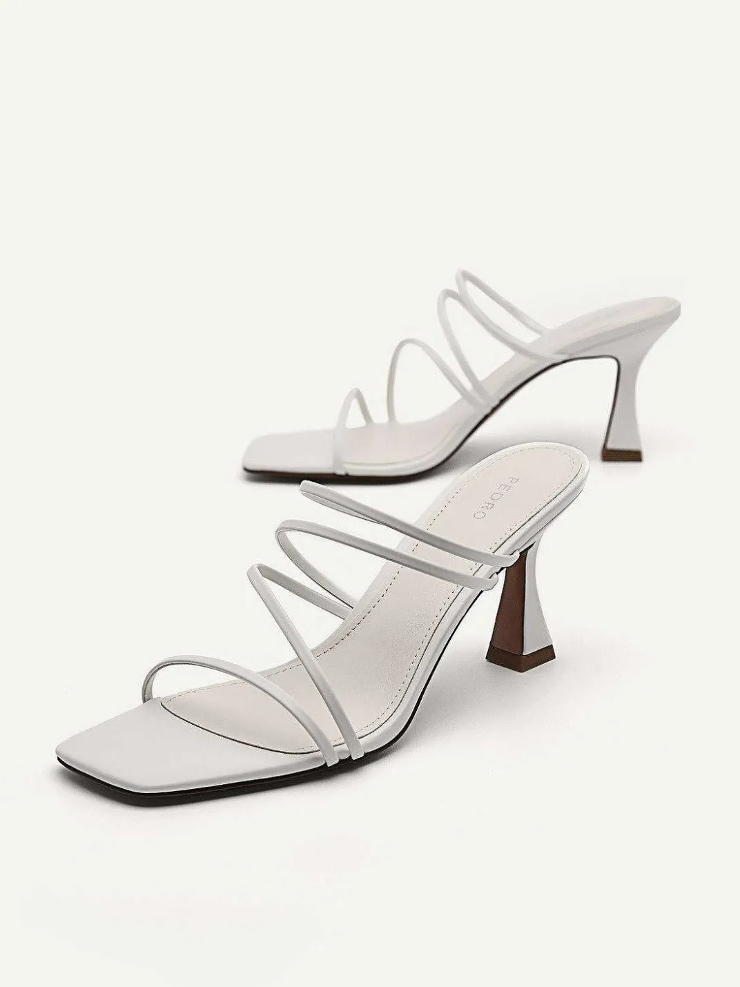 Strappy Heel Sandals - White<PEDRO