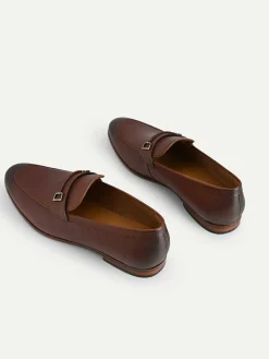 Textured Leather Loafers With Metal Bit<PEDRO