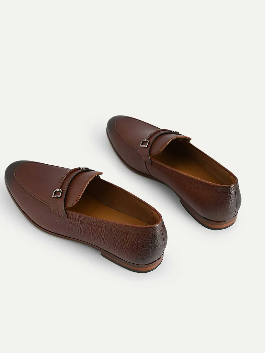 Textured Leather Loafers With Metal Bit<PEDRO