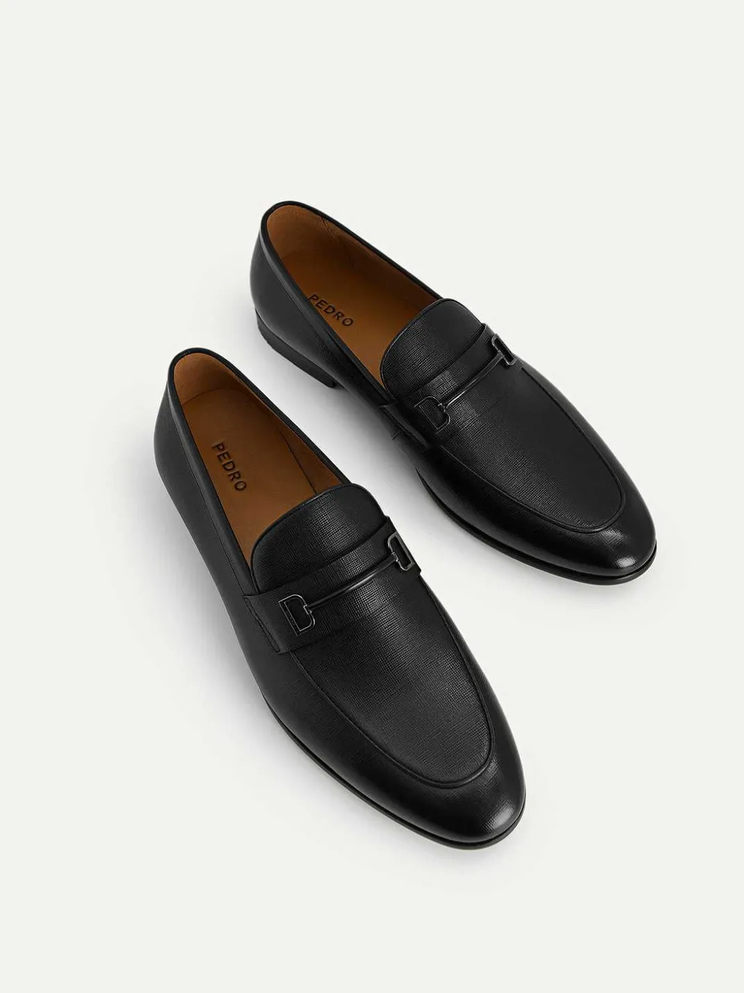 Textured Leather Loafers With Metal Bit<PEDRO Outlet